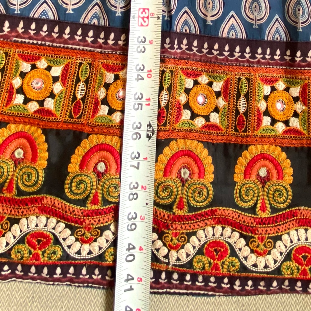 Embroidered Indian Kurta Tunic Ethnic Festival Long Top Meditation Yoga Wear Med - Picture 4 of 10